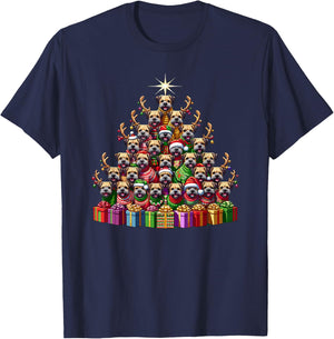 Christmas Tree Border Terrier Border Terriers T-Shirt - T-Shirt | Navy