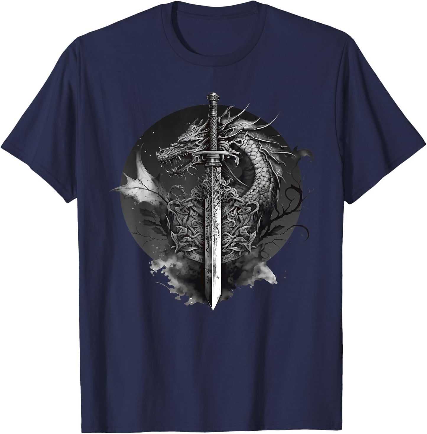 Dragon Sword Medieval Ren Faire Renaissance Faire T-Shirt - T-Shirt | Navy