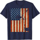 Cow American Flag Cattle Animal Lover Patriotic 4th of July T-Shirt - T-Shirt | Navy