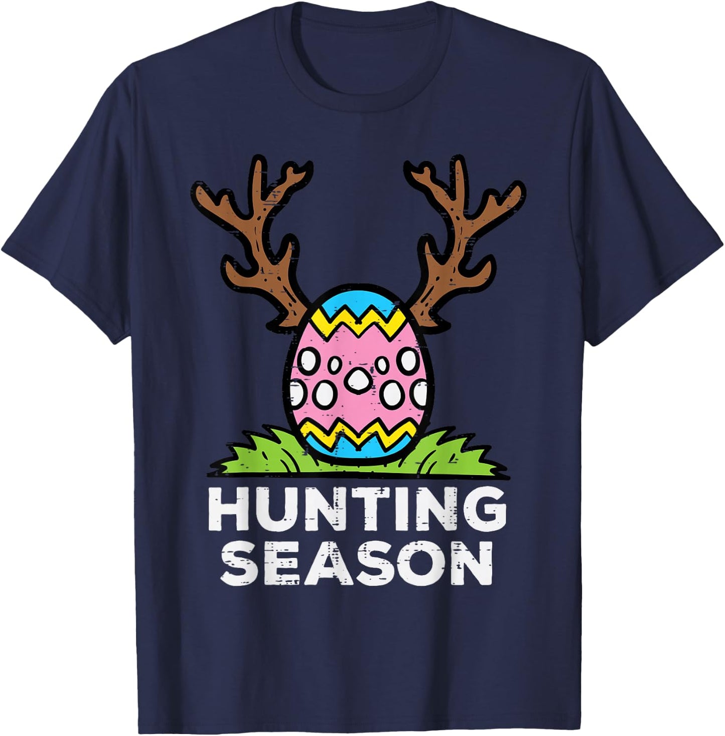 Easter Hunting Season Egg Hunt Funny Boys Girls Kids Toddler T-Shirt - T-Shirt | Navy