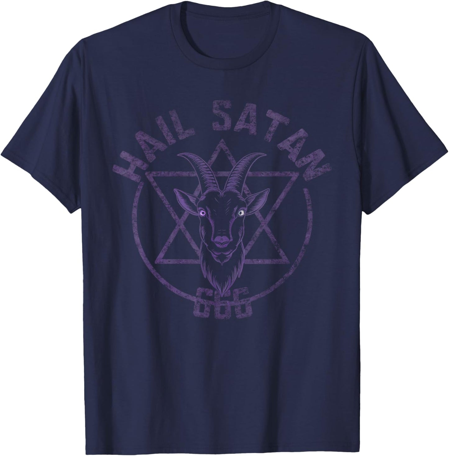 Hail Satan Satanism Satanic Occultism T-Shirt - T-Shirt | Navy