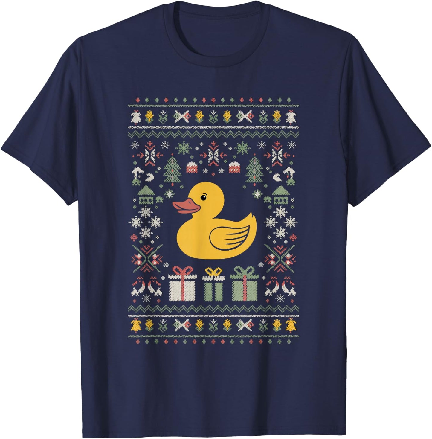 Rubber Duck Ugly Christmas T-Shirt - T-Shirt | Navy
