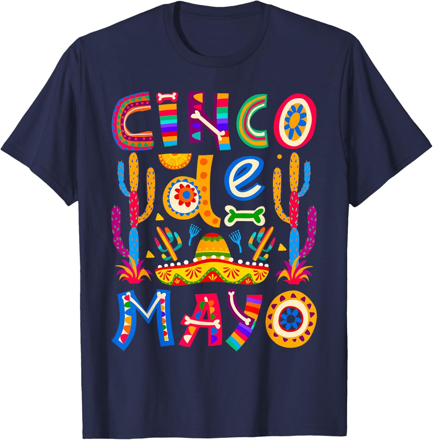Cinco De Mayo Lets Fiesta Squad 5 De Mayo Mexican Men Women T-Shirt - T-Shirt | Navy