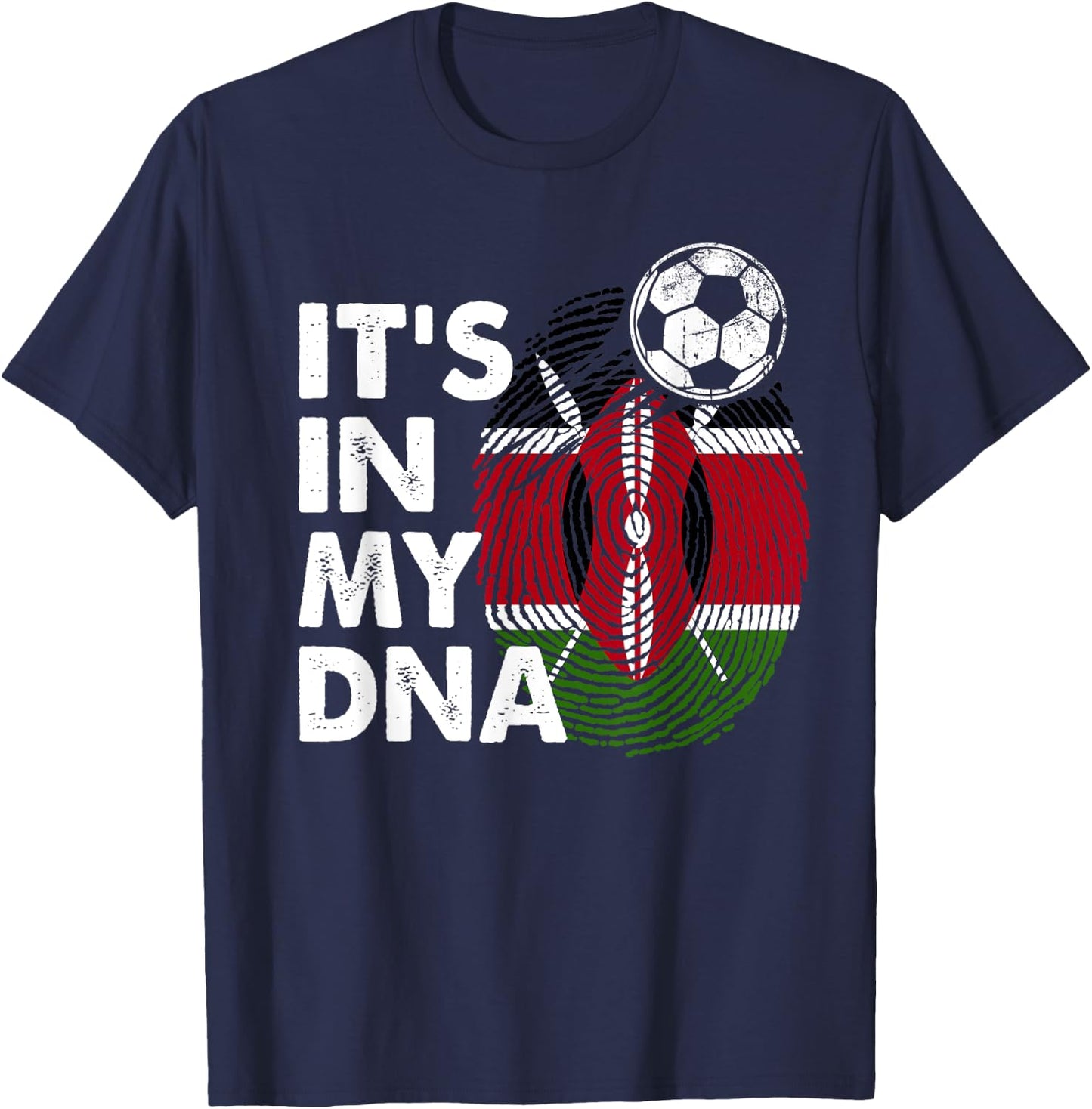 Kenya In My DNA Kenyan Flag Team Kenya , black T-Shirt - T-Shirt | Navy