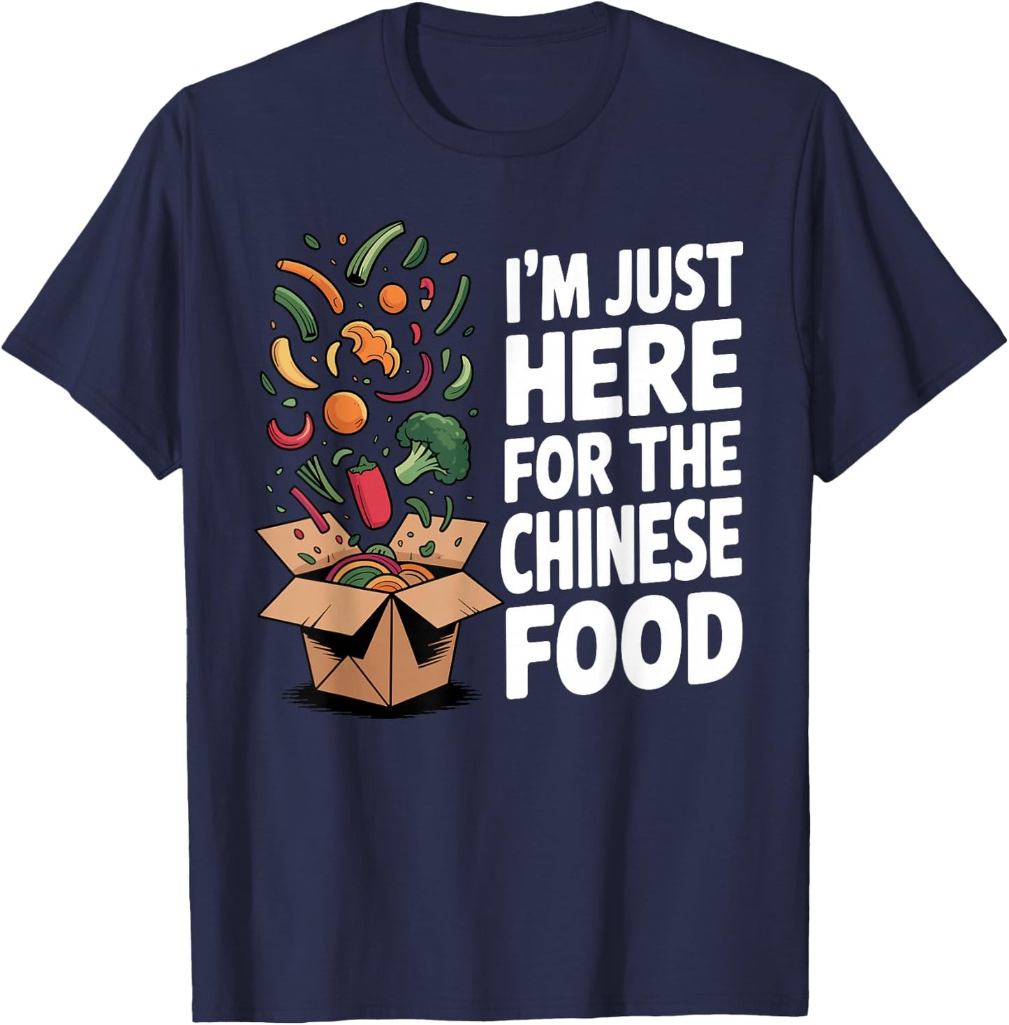 Funny Chinese Food Art Women Chinese Food Takeout T-Shirt - T-Shirt | Navy