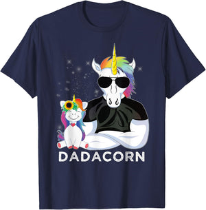 Dadacorn Muscle Unicorn A Father Daughter Funny Design T-Shirt - T-Shirt | Navy