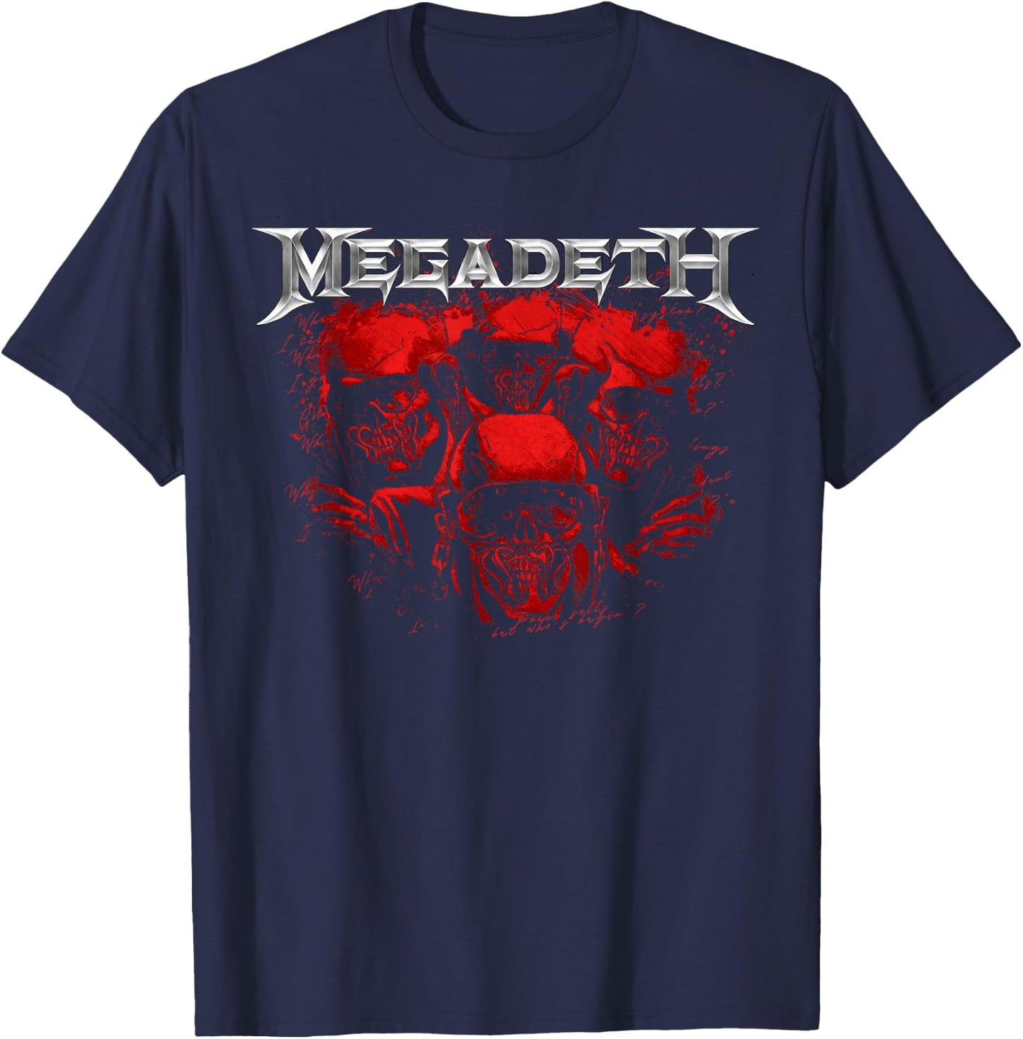 Megadeth - Red Vic Chrome T-Shirt - T-Shirt | Navy