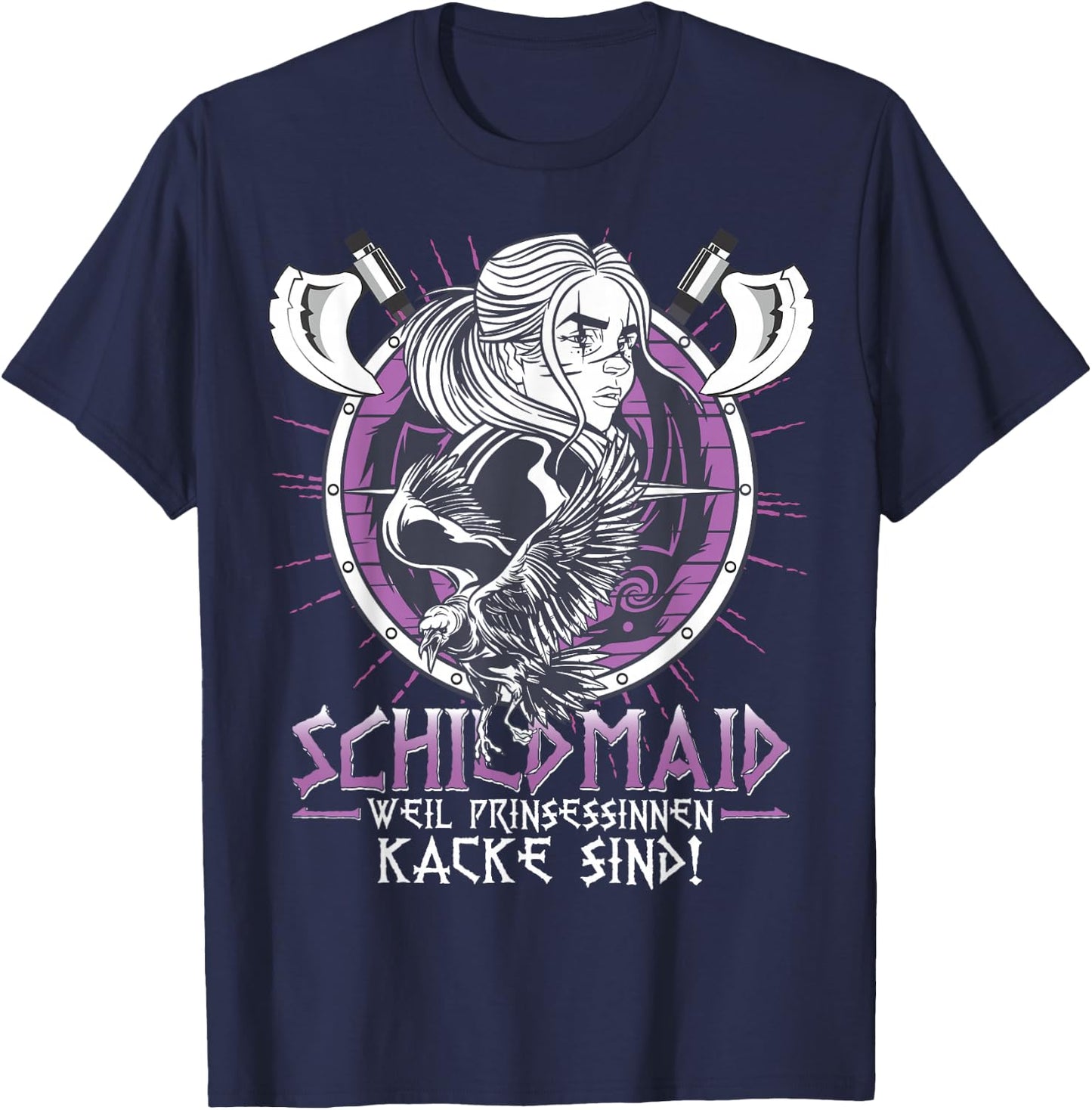Ich bin eine Schildmaid Nordic Mythology Women's Viking , black T-Shirt - T-Shirt | Navy