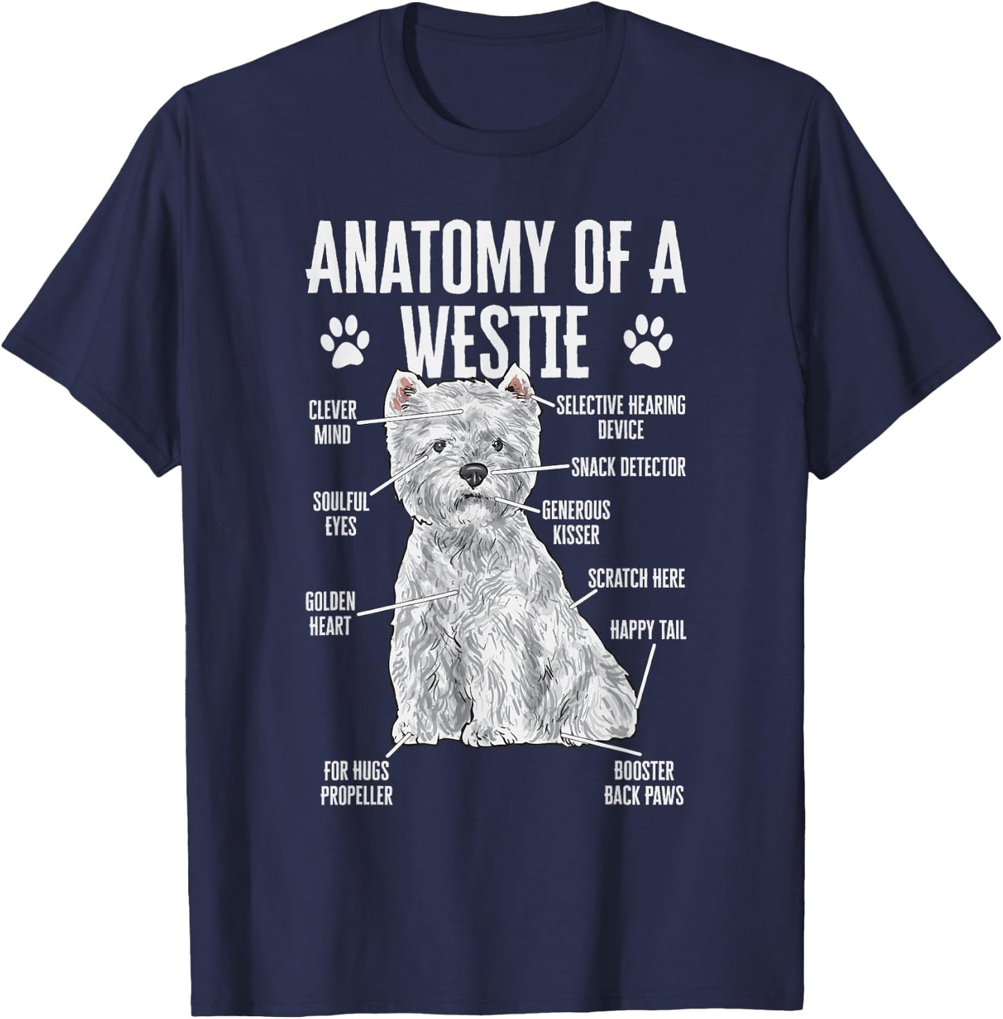 Westie Dog West Highland White Terrier T-Shirt - T-Shirt | Navy