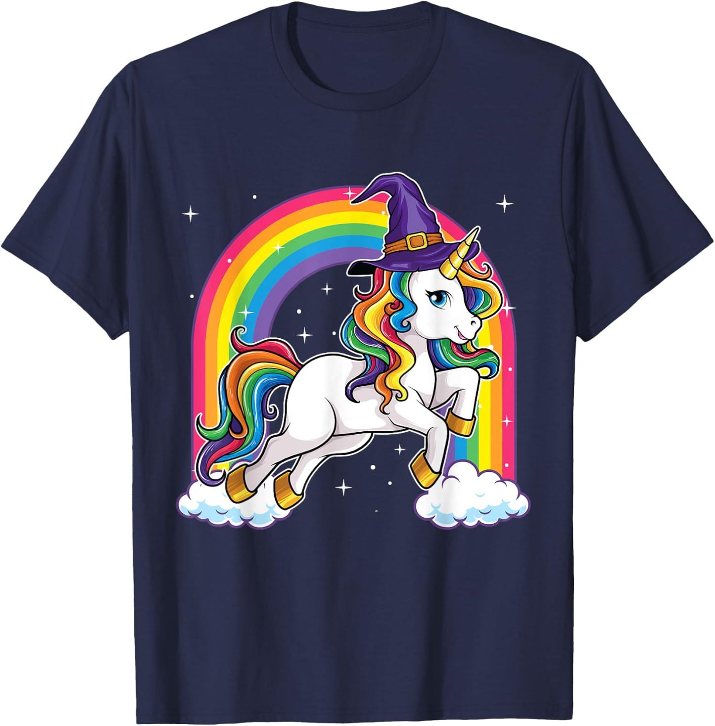 Unicorn Halloween Shirt for Girls Kids Women Witch T-Shirt - T-Shirt | Navy