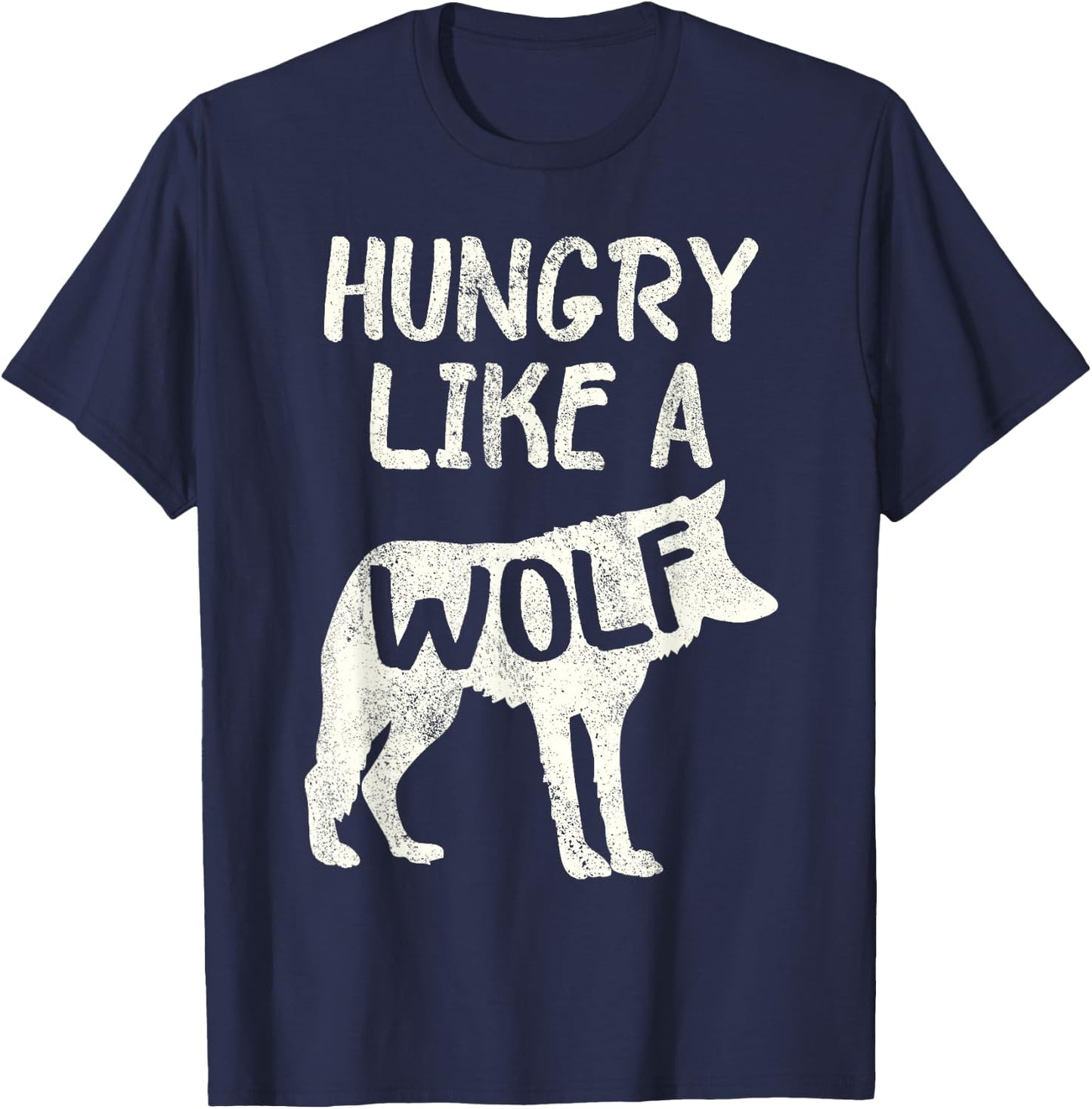 Hungry Like A Wolf Shadow Graphic T-Shirt - T-Shirt | Navy