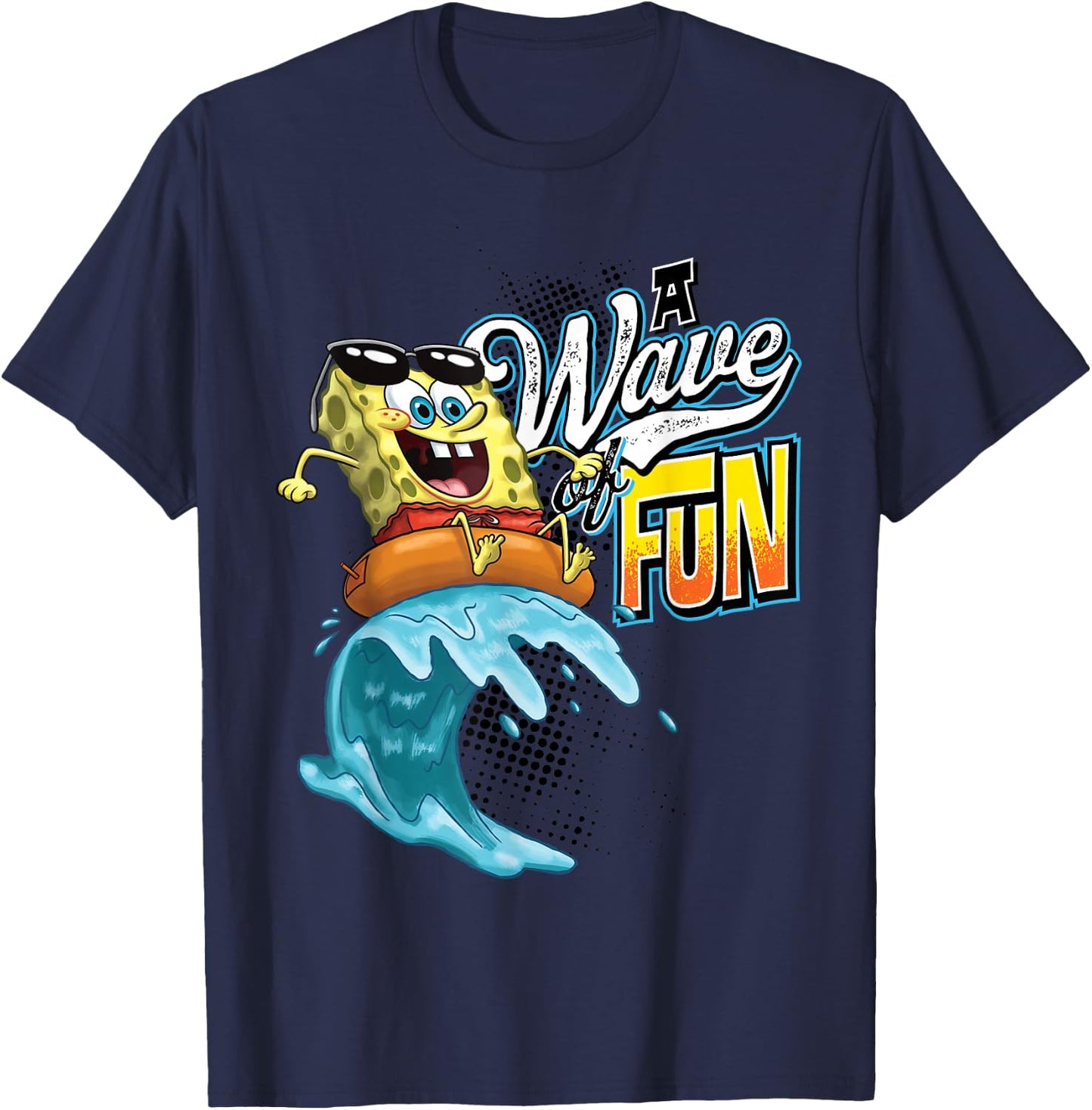 Offizieller Spongebob Schwammkopf Wave of Fun Innenschlauch T-Shirt - T-Shirt | Navy