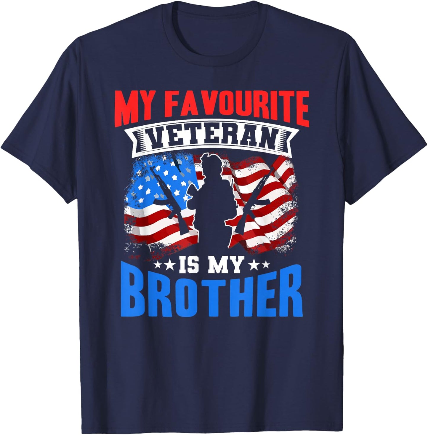 Mein Liebster Veteran Ist Mein Bruder Soldier Military Sayings T-Shirt - T-Shirt | Navy