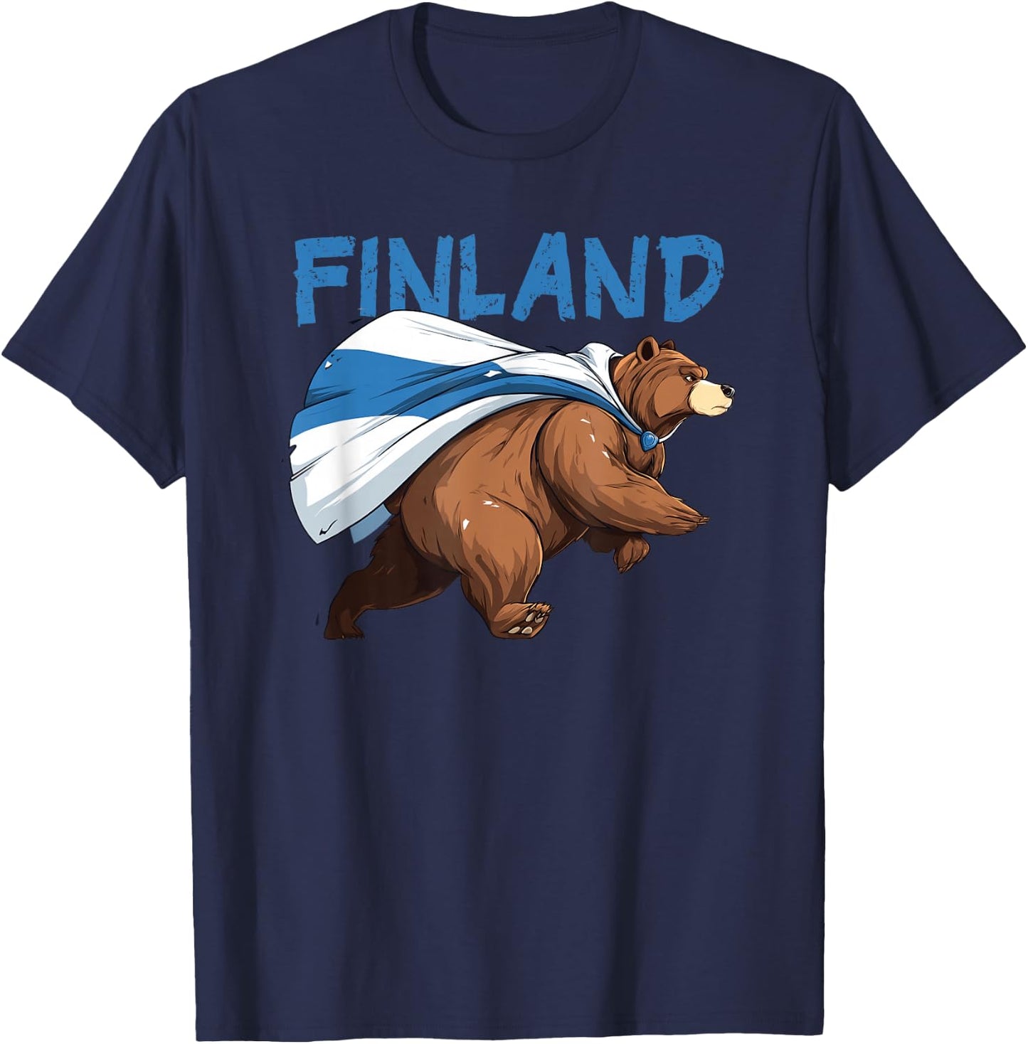 Amazing Finland Bear Look for Finnish Animals and Nature T-Shirt - T-Shirt | Navy