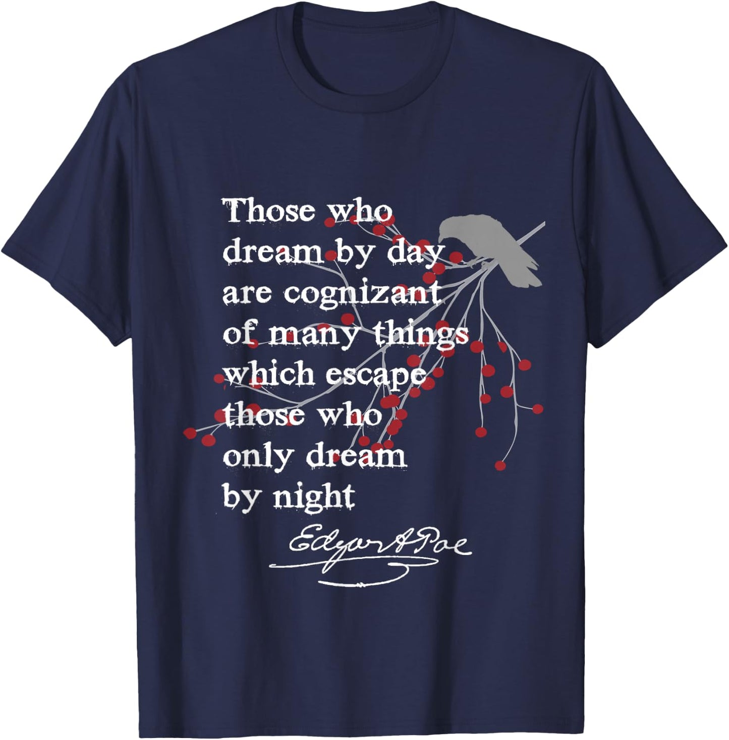 Edgar Allan Poe Shirt, Writer Gift Poet English Teacher Women T-Shirt - T-Shirt | Navy