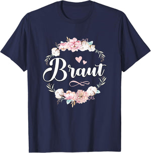 Women's Bridal JGA Women Bride Shirt Party Poltern Bridal , black T-Shirt - T-Shirt | Navy