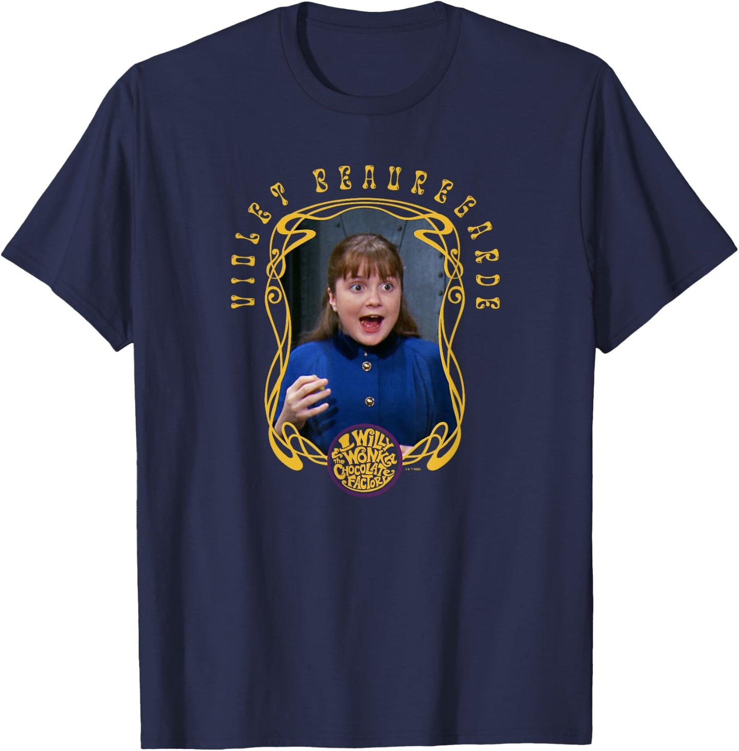 Willy Wonka And The Chocolate Factory Violet Beauregard Shot T-Shirt - T-Shirt | Navy