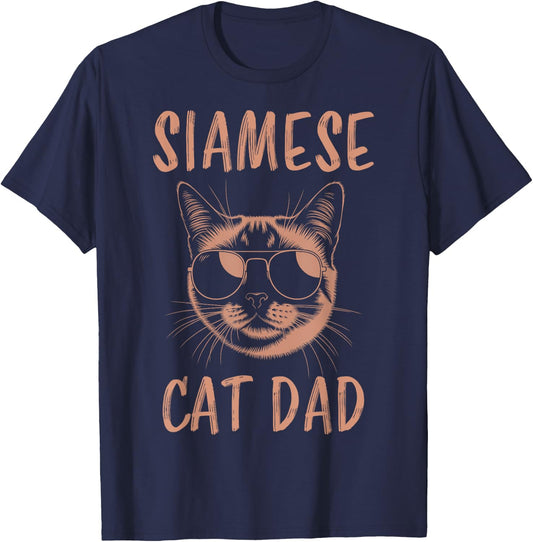 Siamese Cat Dad Funny Siamese Cat Men T-Shirt - T-Shirt | Navy
