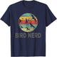 Retro Birding Bird Watching Nerd | Funny Bird Watcher T-Shirt - T-Shirt | Navy