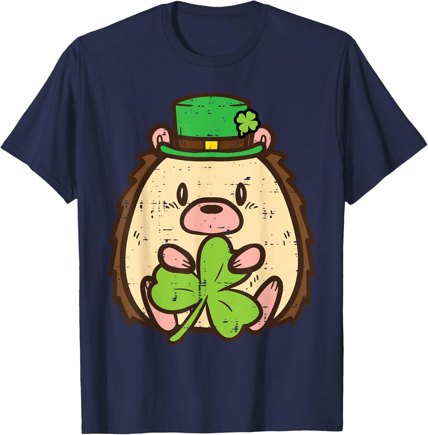 St Patricks Day Hedgehog Saint Pattys Boys Girls Kid Toddler T-Shirt - T-Shirt | Navy