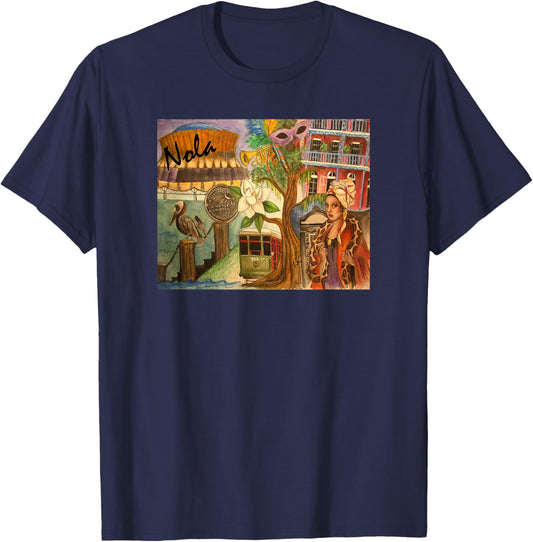 New Orleans t shirt - French Quarter and More T-Shirt - T-Shirt | Navy