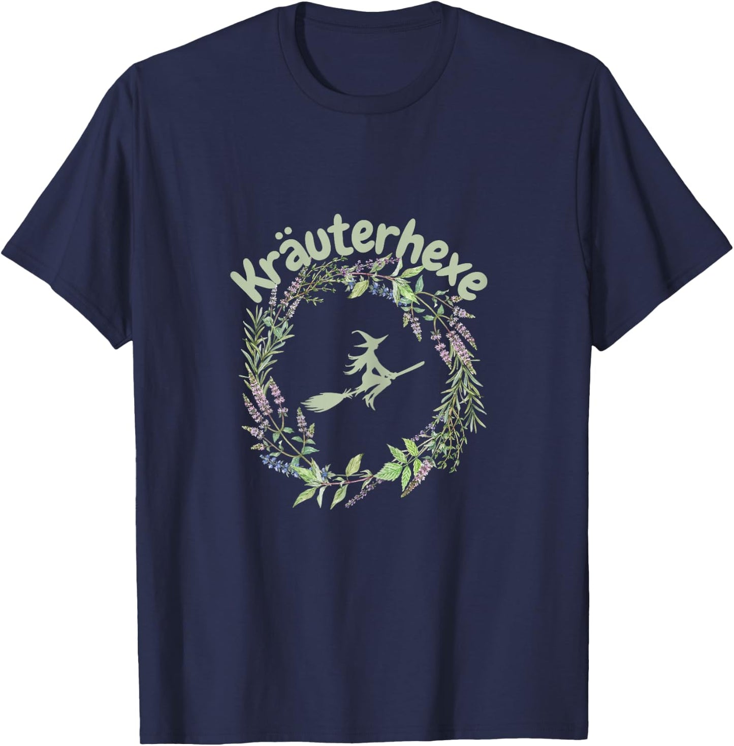 Herbal Witch Melissa Lavender Forest Flowers Herbs Witch Women's , black T-Shirt - T-Shirt | Navy