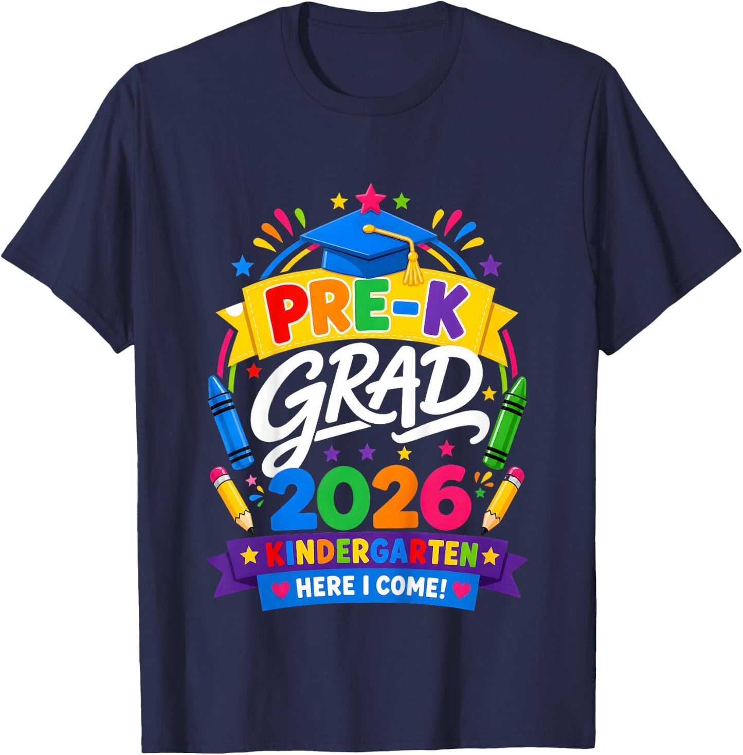 Pre-K Graduation 2026 Preschool Graduate Kids Boys Girls T-Shirt - T-Shirt | Navy