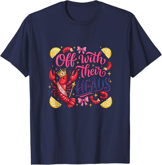 Funny Crawfish Boil Off with Their Heads Vintage Men Women T-Shirt - T-Shirt | Navy