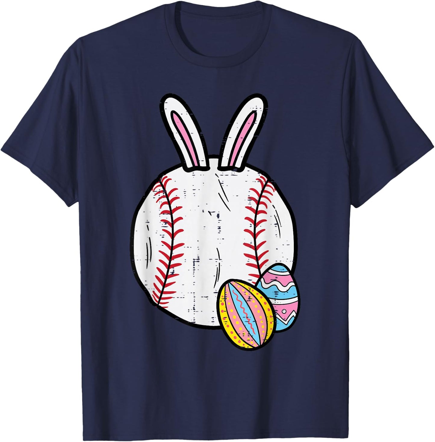 Easter Baseball Bunny Sports Men Boys Kids Toddler Youth T-Shirt - T-Shirt | Navy