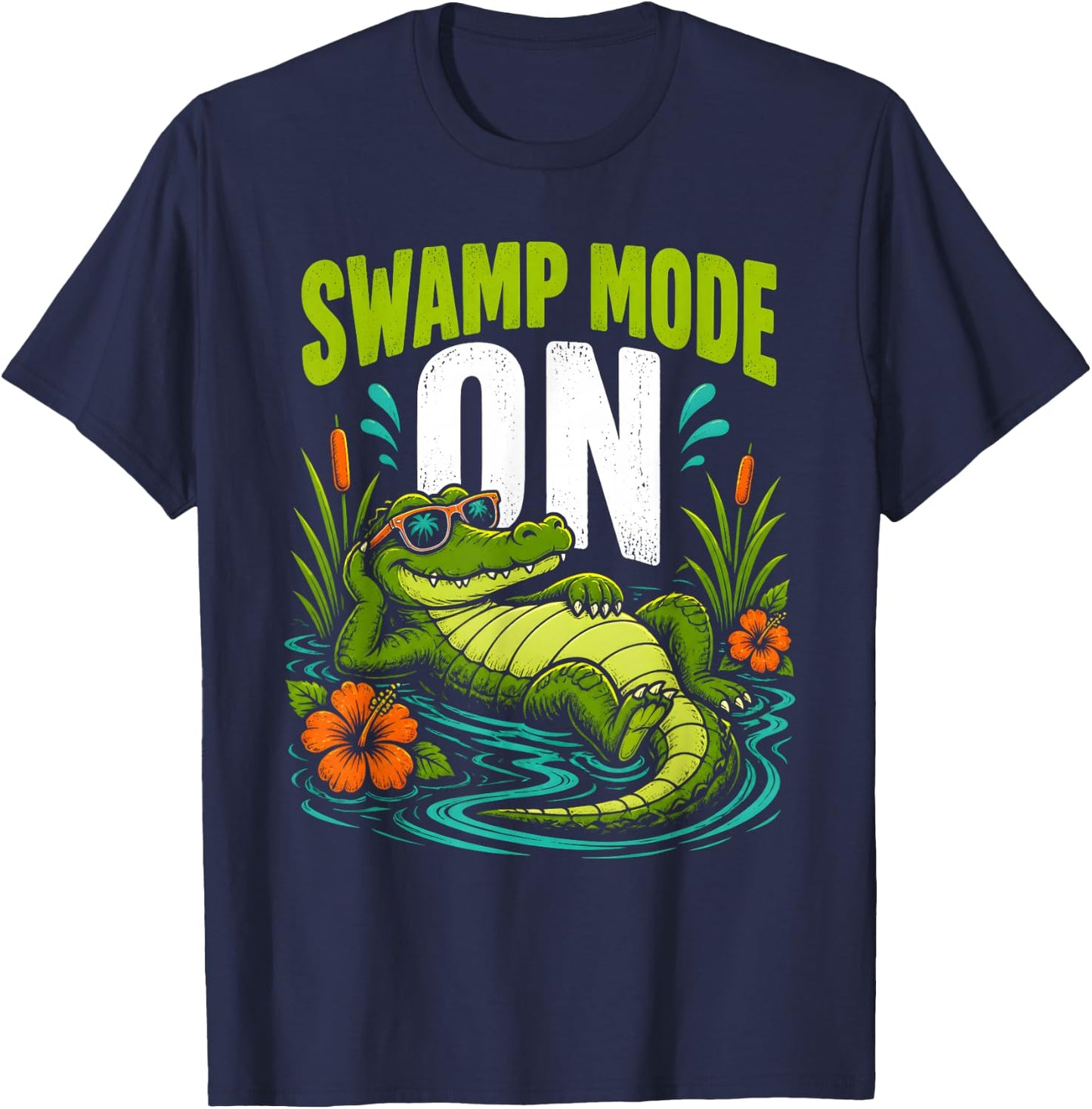 Swamp Mode On Aligator Bayou Spirit T-Shirt - T-Shirt | Navy