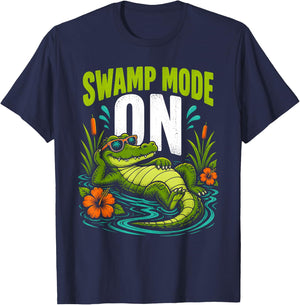 Swamp Mode On Aligator Bayou Spirit T-Shirt - T-Shirt | Navy