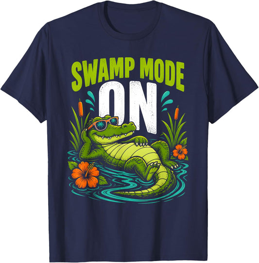 Swamp Mode On Aligator Bayou Spirit T-Shirt - T-Shirt | Navy