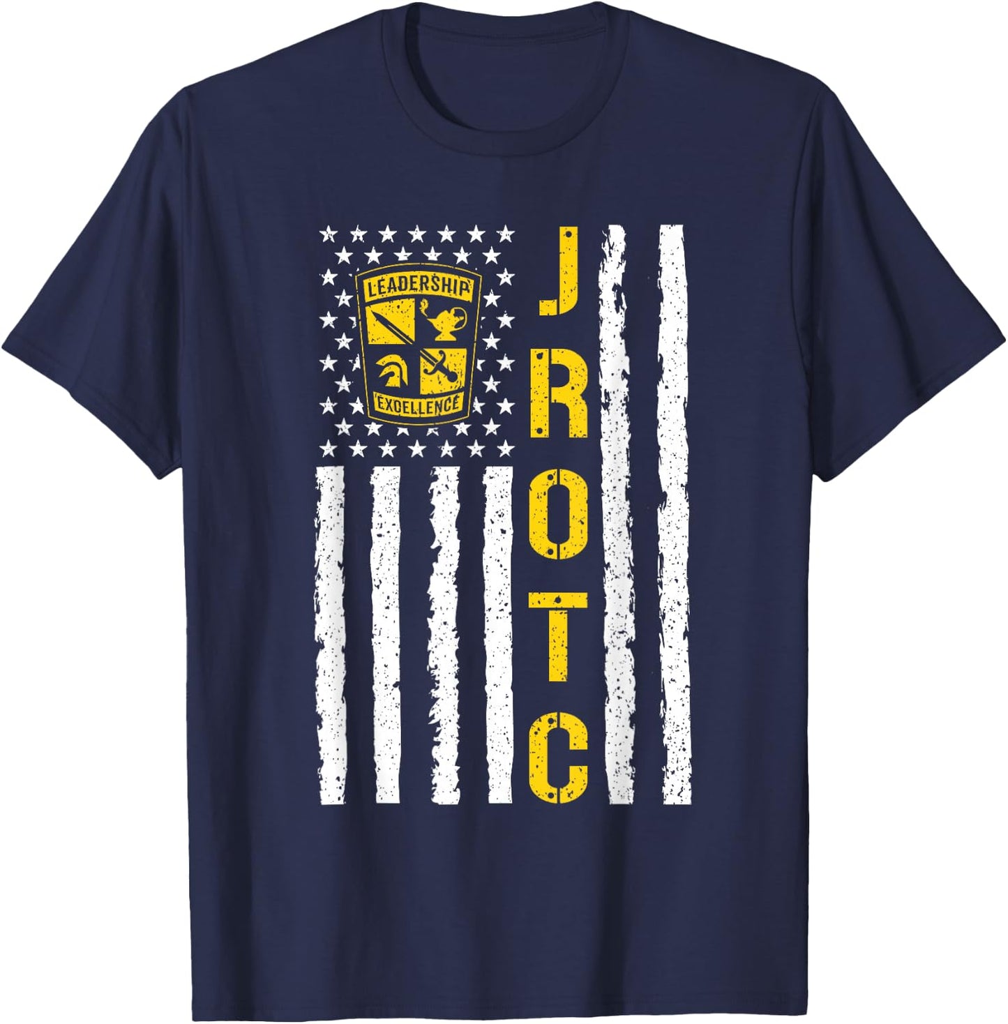 Army JROTC American Flag Junior ROTC Leadership Excellence T-Shirt - T-Shirt | Navy