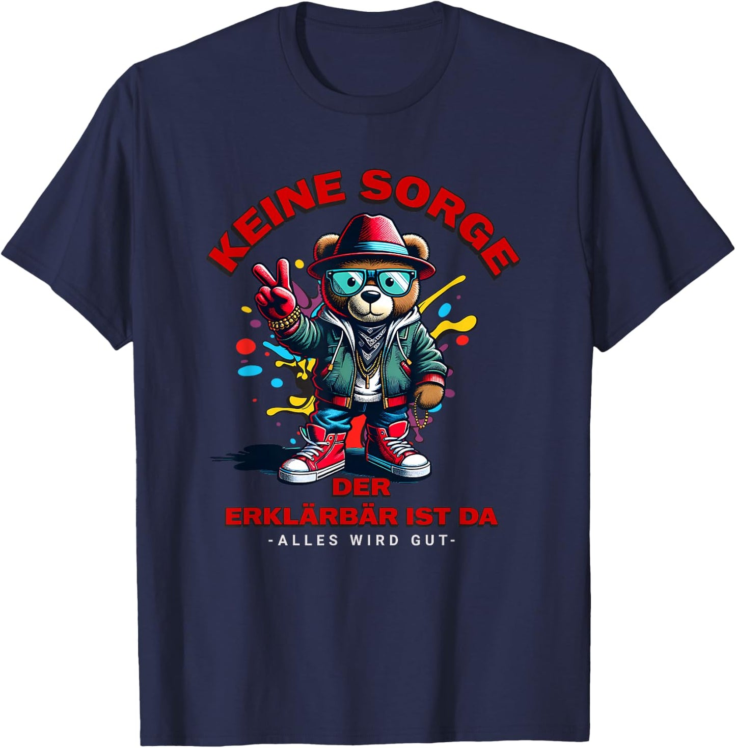 Erklärbär ist da Motiv, Erklärbär im Einsatz T-Shirt - T-Shirt | Navy