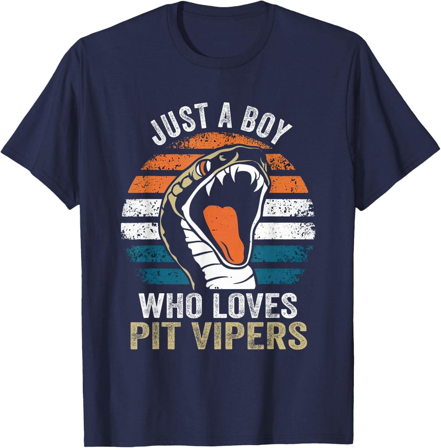Just A Boy Who loves Pit Vipers Exotic Pet Snake Lover T-Shirt - T-Shirt | Navy