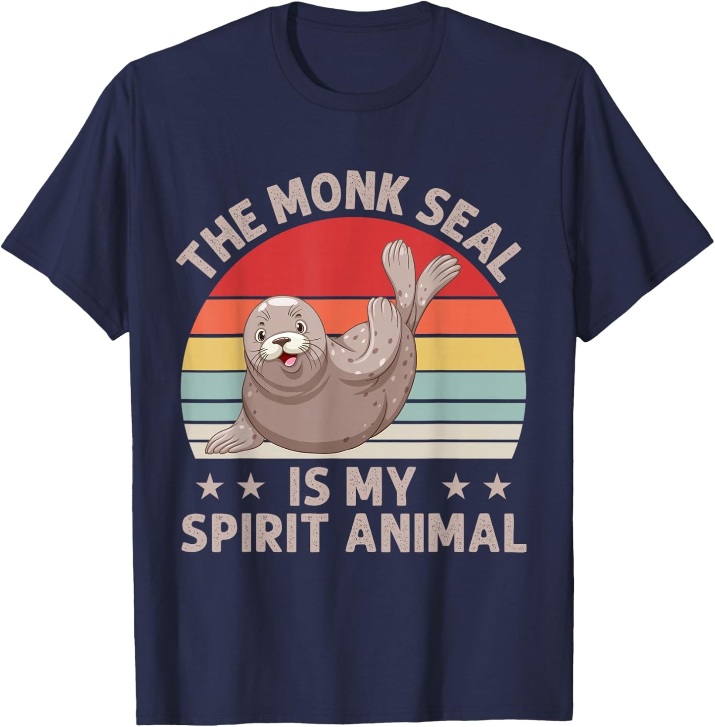 The Monk Seal is My Spirit Animal Gifts Caribbean Monk Seal T-Shirt - T-Shirt | Navy