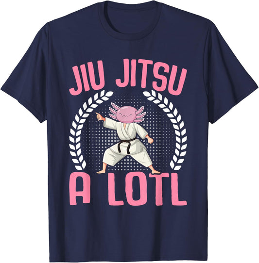Kawaii Axolotl Lover - Brazilian Jiu Jitsu A Lotl Axolotl T-Shirt - T-Shirt | Navy