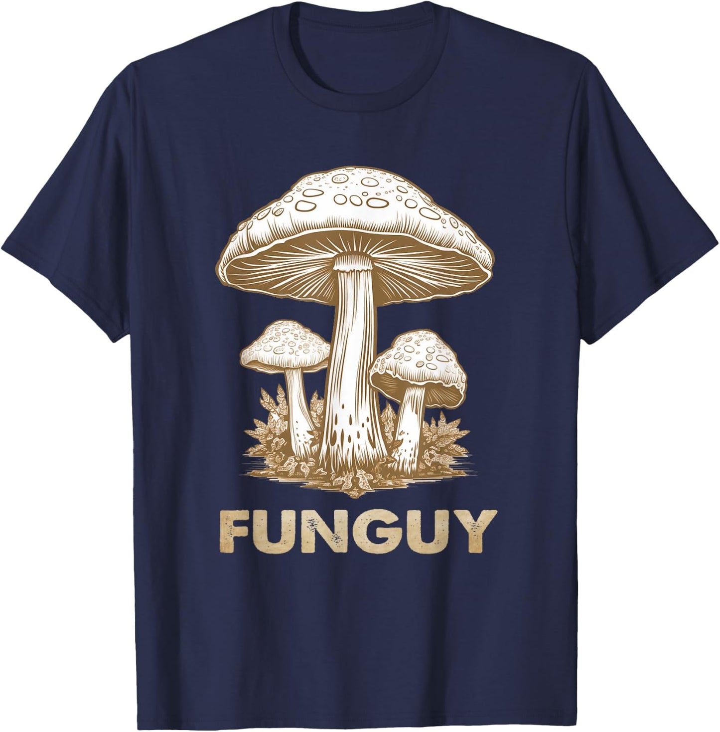 Vintage Funny Guy Funguy Funny Fungi Fungus Mushroom Men T-Shirt - T-Shirt | Navy