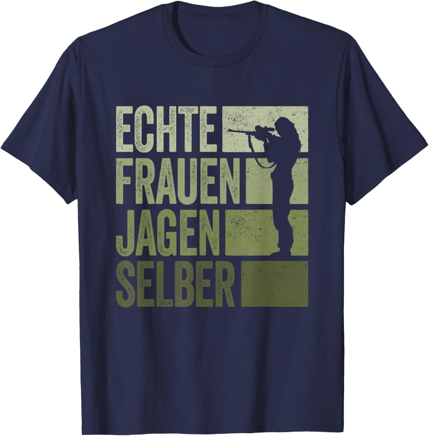 Women's with Hunter Motif, black T-Shirt - T-Shirt | Navy