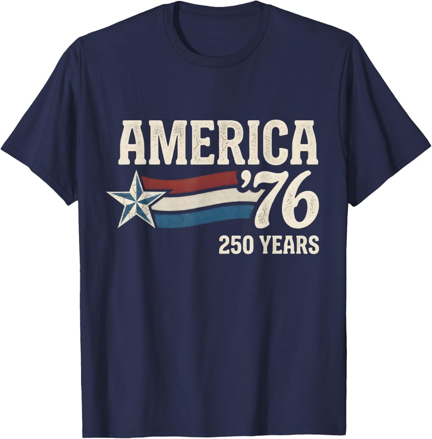 4th July Independence Day 250 Years American 1776 2026 250th T-Shirt - T-Shirt | Navy