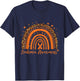 Leukemia Cancer Awareness Leopard Orange Ribbon Rainbow T-Shirt - T-Shirt | Navy