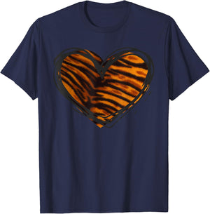 Herz-Tiger-Muster – I Love Tiger T-Shirt - T-Shirt | Navy