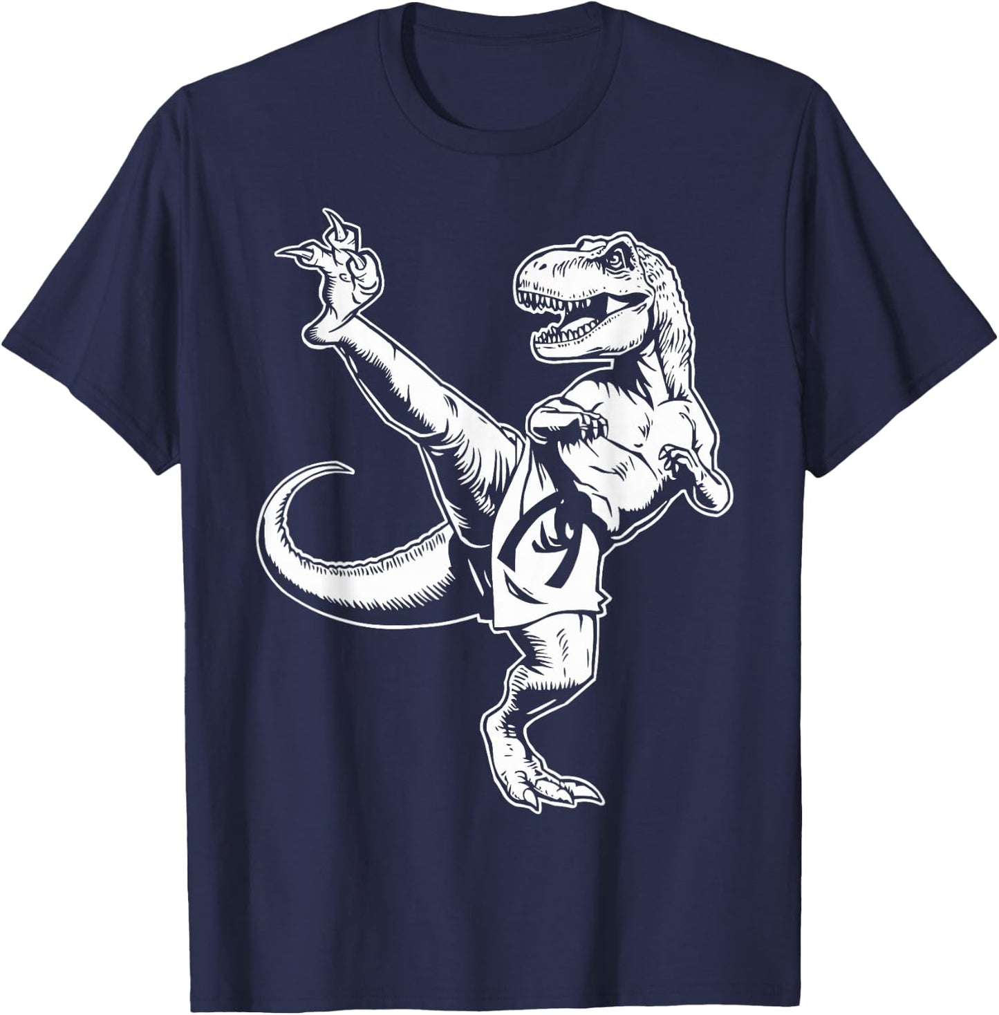 Taekwondo Dinosaur Martial Arts Kids Men Boys Karate T-Shirt - T-Shirt | Navy