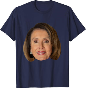 Nancy Pelosi Face T-Shirt - T-Shirt | Navy