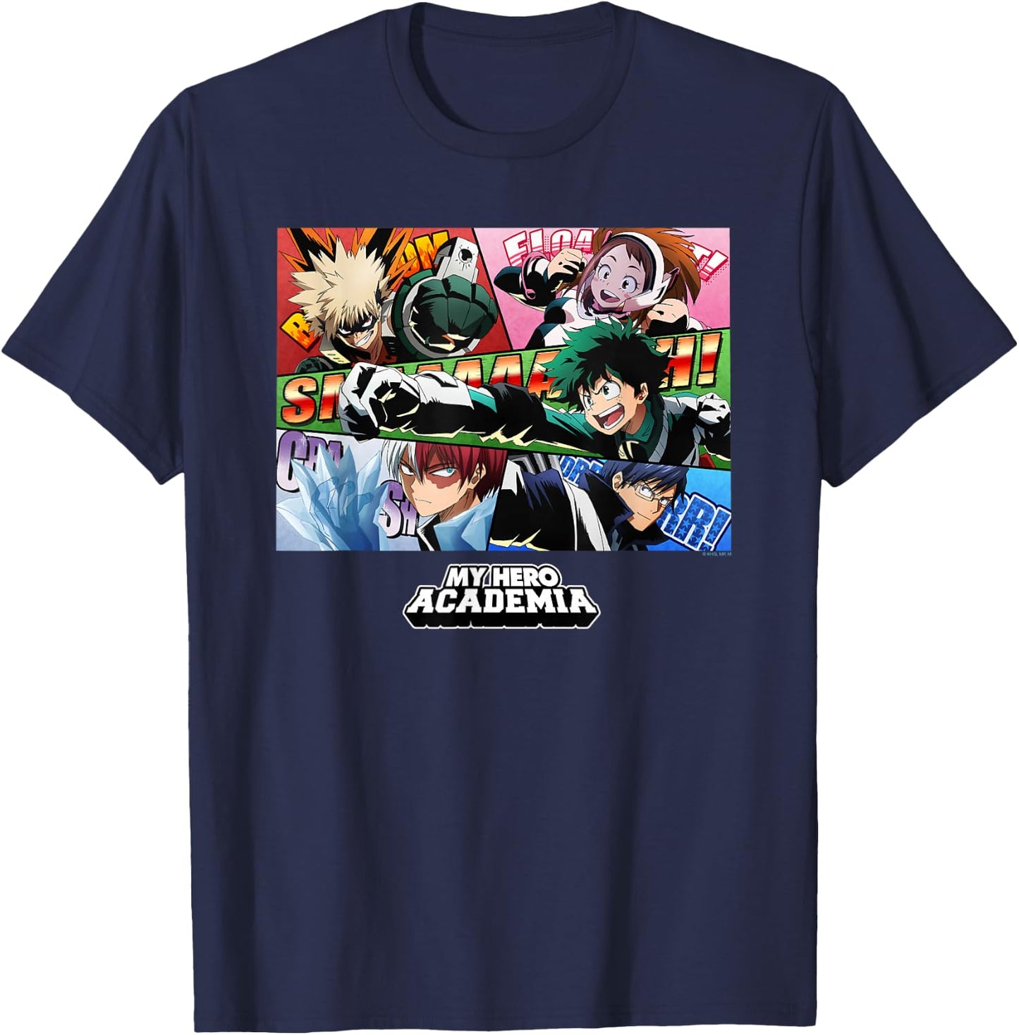 Ripple Junction x My Hero Academia Class 1-A Group Anime , Black, S T-Shirt - T-Shirt | Navy