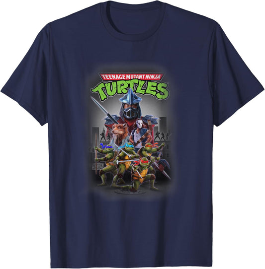 Teenage Mutant Ninja Turtles Heroes & Villains NY Group Shot , black T-Shirt - T-Shirt | Navy