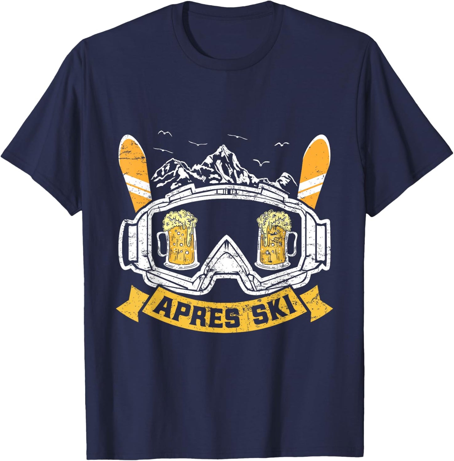 Apres-Ski Winter Sports , black T-Shirt - T-Shirt | Navy
