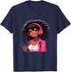 Black Girl Anime Music Headphones T-Shirt - T-Shirt | Navy
