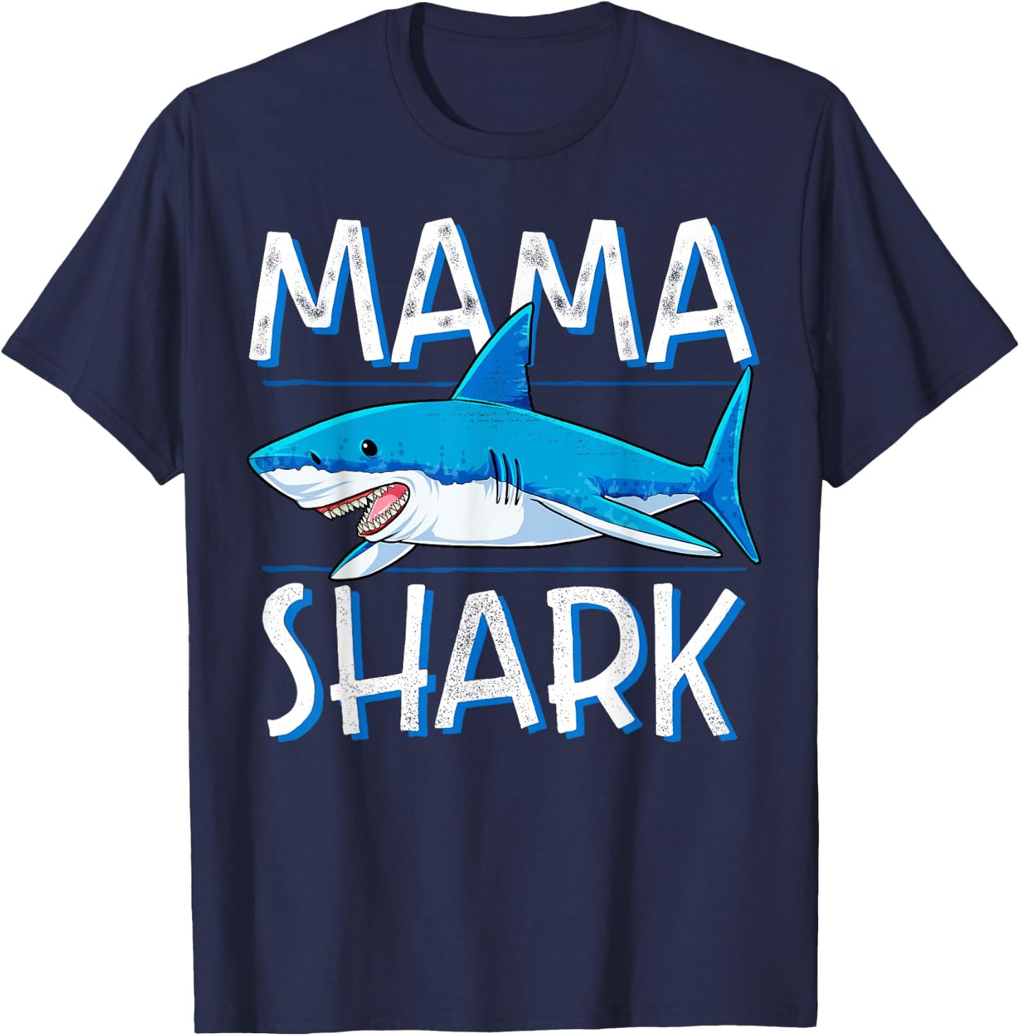 Mama Shark T Shirt Family Matching Mommy Mom Women Jawsome T-Shirt - T-Shirt | Navy