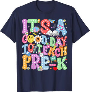 It's A Good Day to Teach Pre-K Back to School Teacher Kids T-Shirt - T-Shirt | Navy